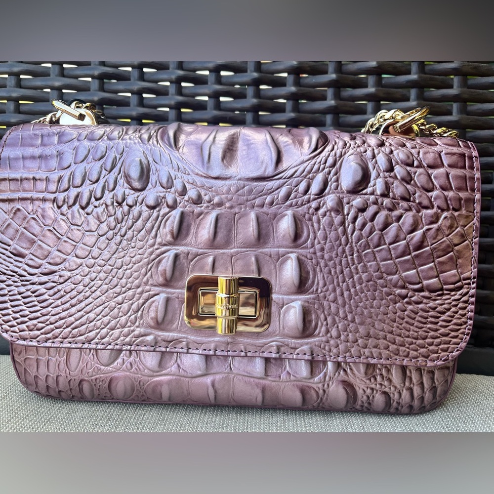 NWT Brahmin ROSA in MELLOW ROSE Convertible Chain & Leather Strap Bag